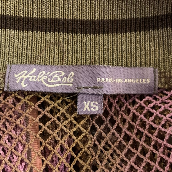 Hale Bob Pink Brown Mesh Lace Zipper Jacket sz XS - Picture 5 of 6